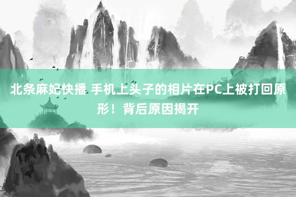北条麻妃快播 手机上头子的相片在PC上被打回原形！背后原因揭开