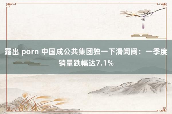 露出 porn 中国成公共集团独一下滑阛阓：一季度销量跌幅达7.1%