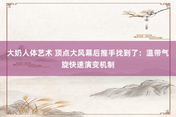 大奶人体艺术 顶点大风幕后推手找到了：温带气旋快速演变机制