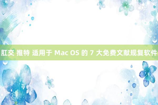 肛交 推特 适用于 Mac OS 的 7 大免费文献规复软件