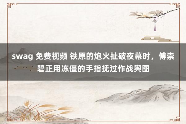 swag 免费视频 铁原的炮火扯破夜幕时，傅崇碧正用冻僵的手指抚过作战舆图