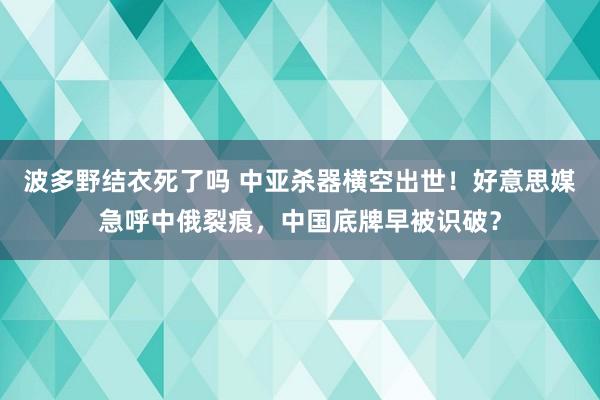 波多野结衣死了吗 中亚杀器横空出世！好意思媒急呼中俄裂痕，中国底牌早被识破？