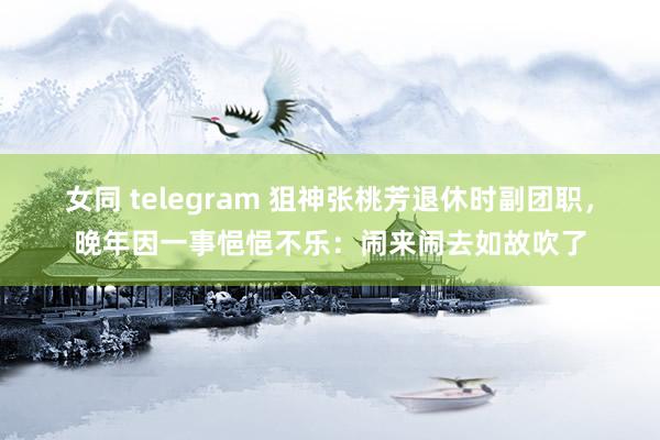 女同 telegram 狙神张桃芳退休时副团职，晚年因一事悒悒不乐：闹来闹去如故吹了