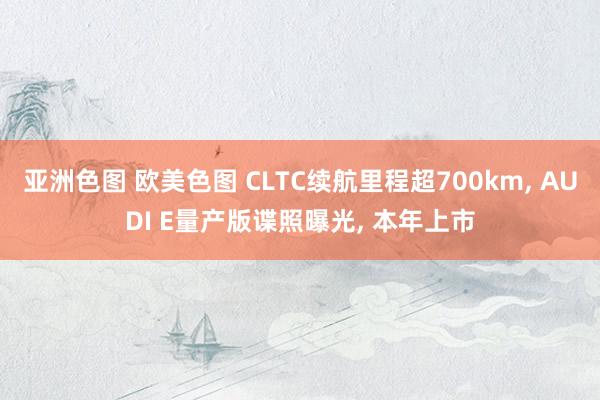 亚洲色图 欧美色图 CLTC续航里程超700km, AUDI E量产版谍照曝光, 本年上市